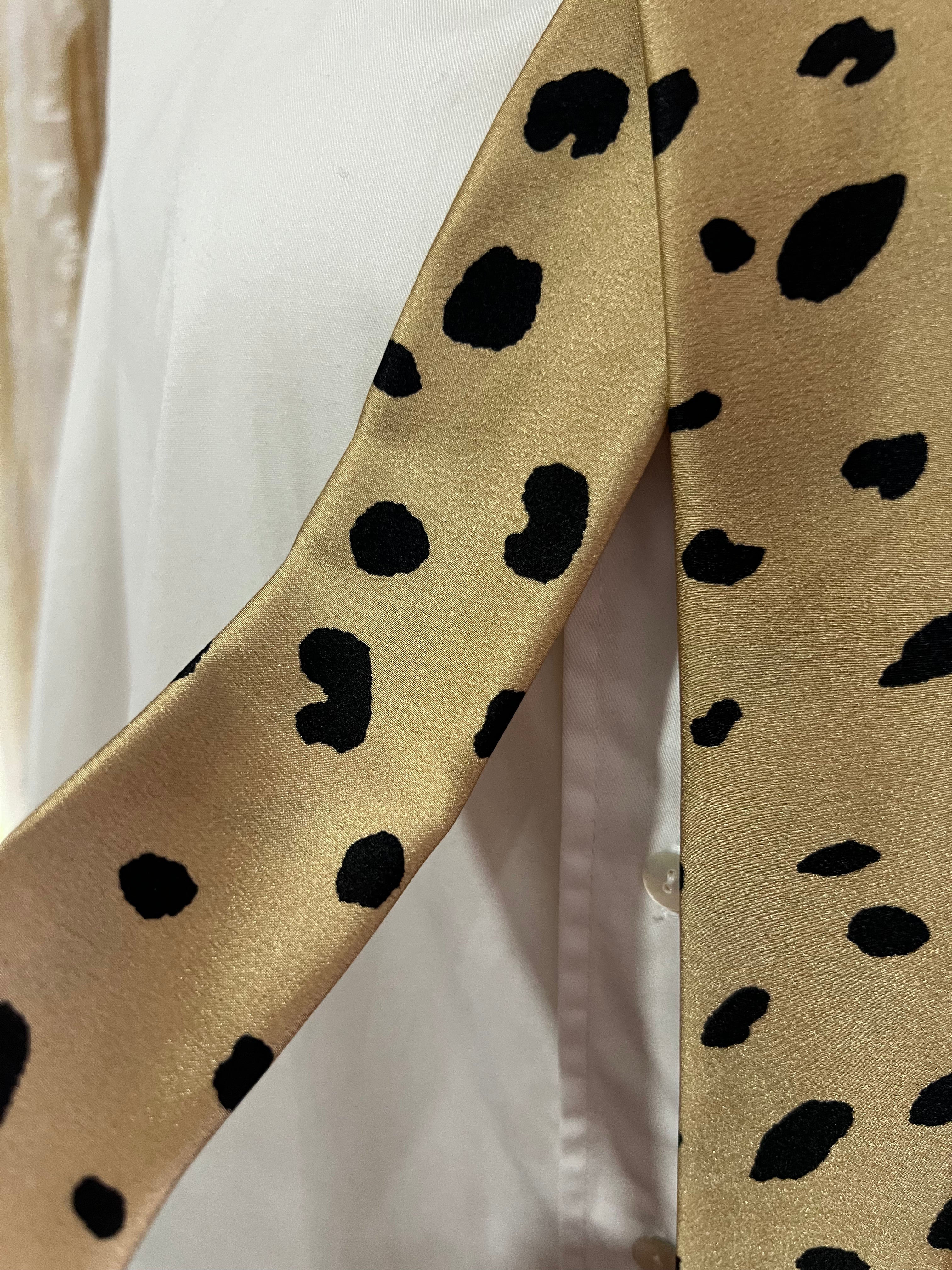 Gold Leopard Skinny Scarf