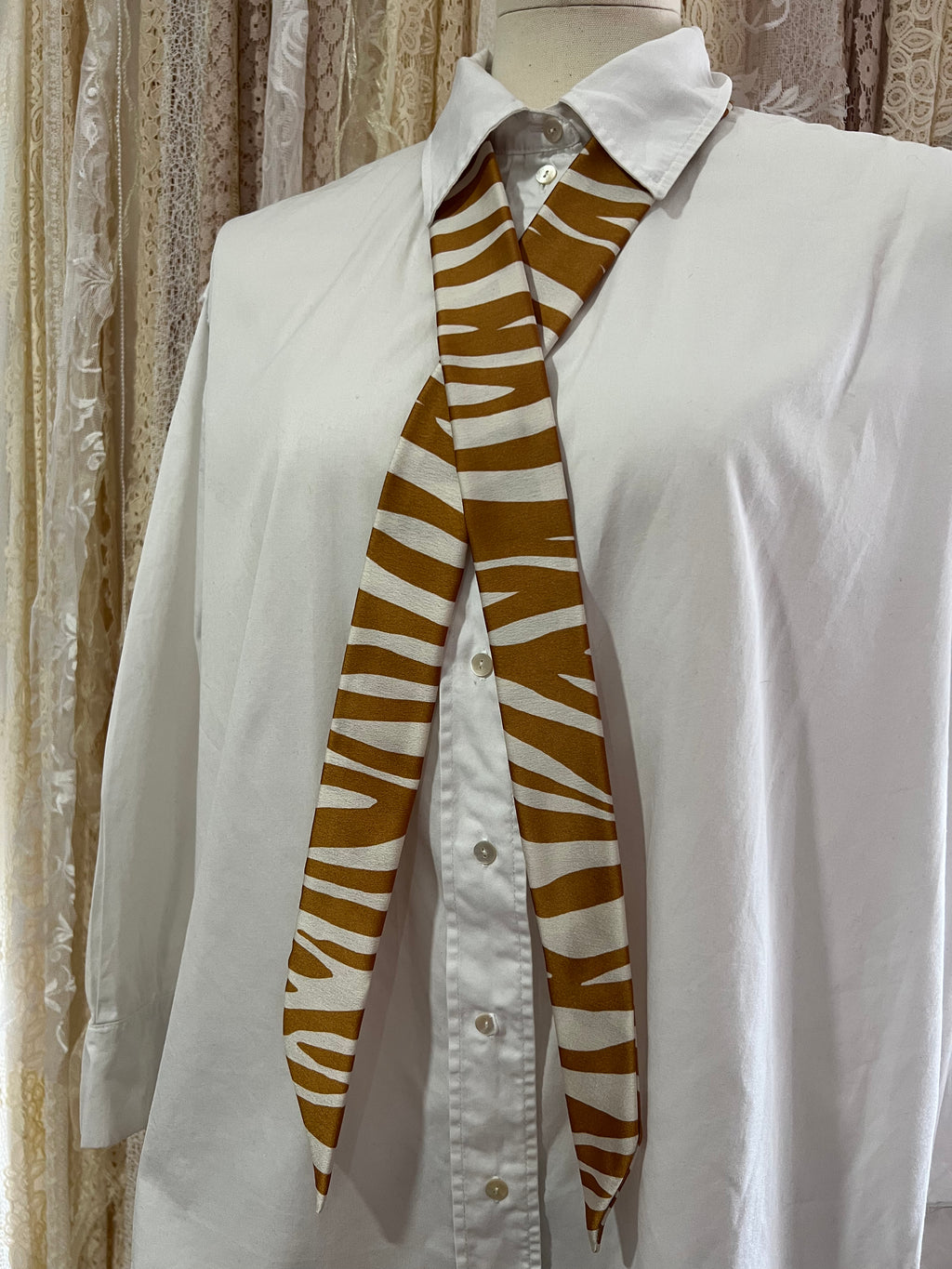 Gold Tiger Skinny Scarf