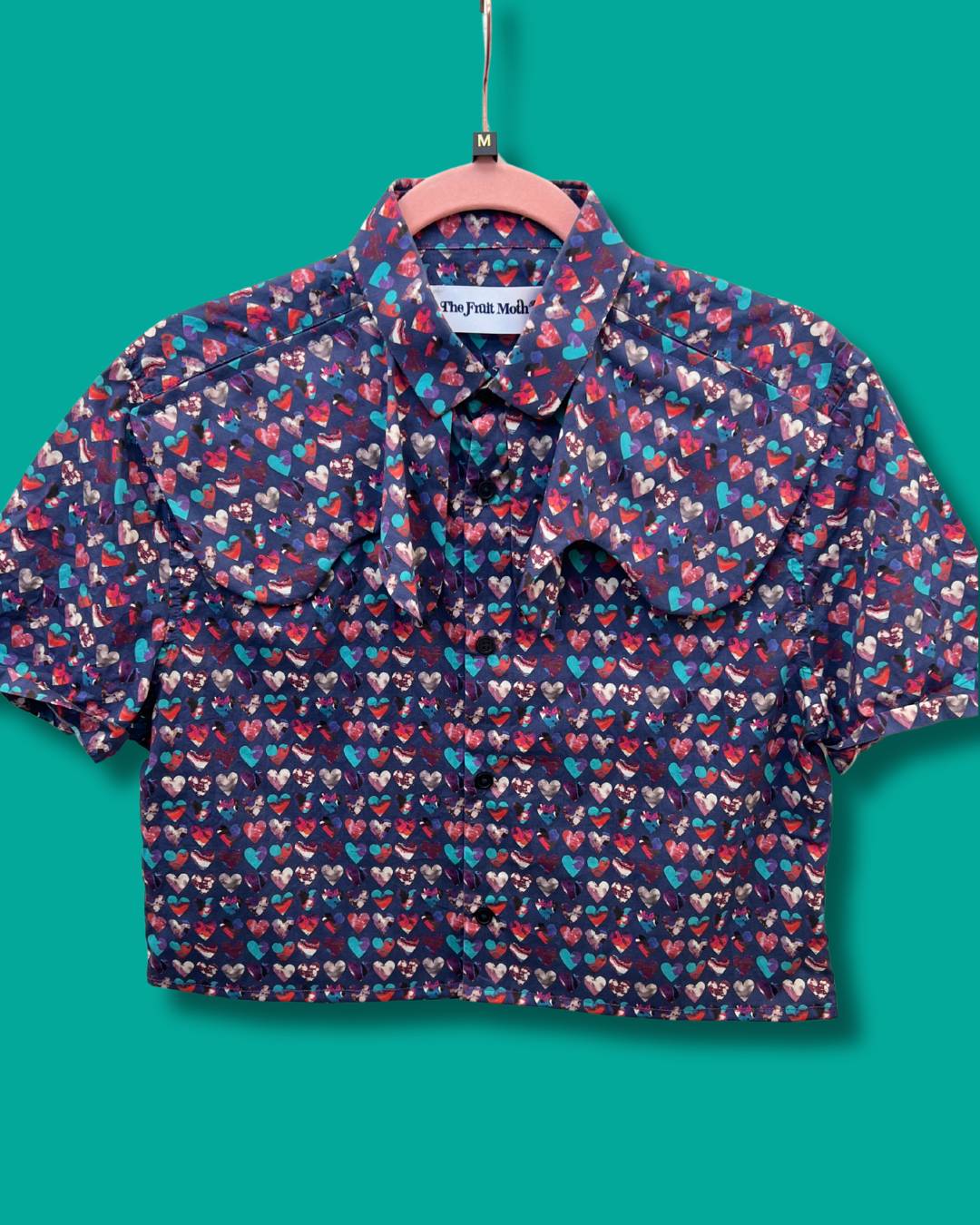 Handmade statement collar blouse, reworked collar shirt made in Manchester, one of a kind blouse