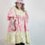 'Hilary' Yellow & Pink 70s Flower Power Tiered Midi Smock Dress
