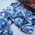 Moroccan Tile Blue Reversible Frill Collar