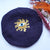 Purple All Seeing Eye Sun Embroidered Beret