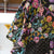 'Hazel' Dark Floral Reversible Patchwork Angel Sleeve Smock Dress