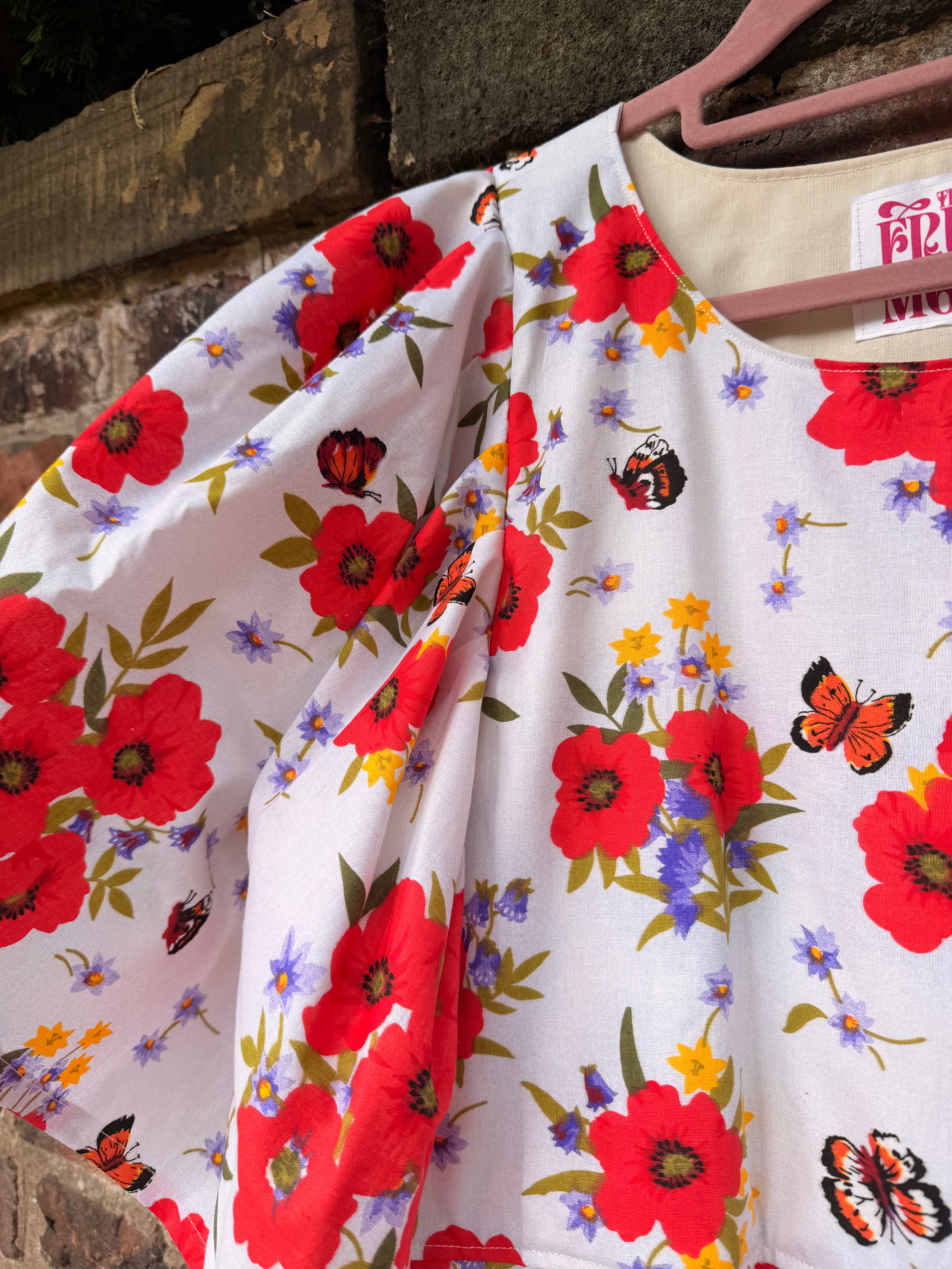 Poppy Angel Sleeve Midi Dress (UK size 12-18)