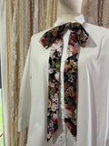 Midnight Floral Pussybow Tie Collar