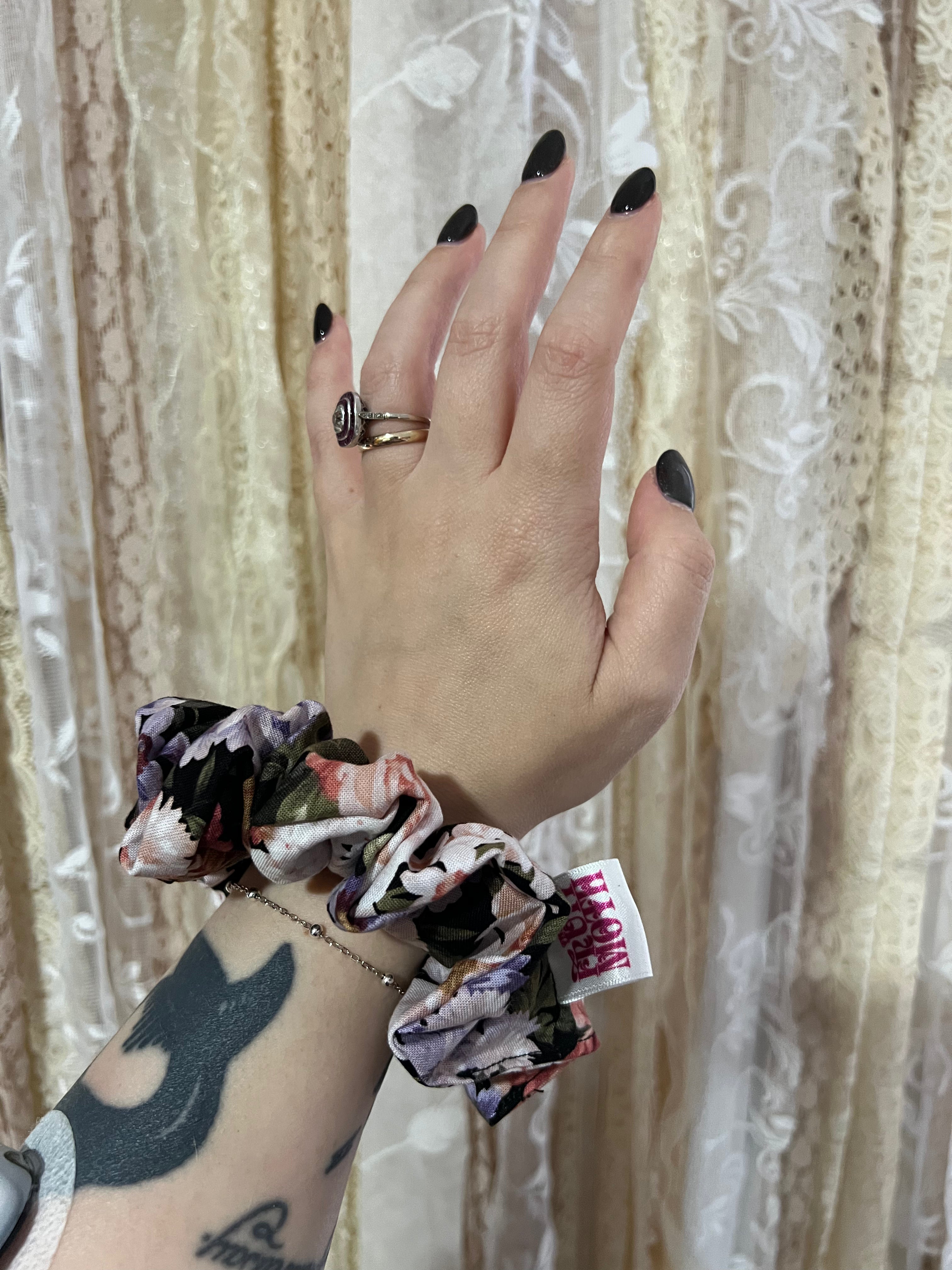 Midnight Floral Scrunchie