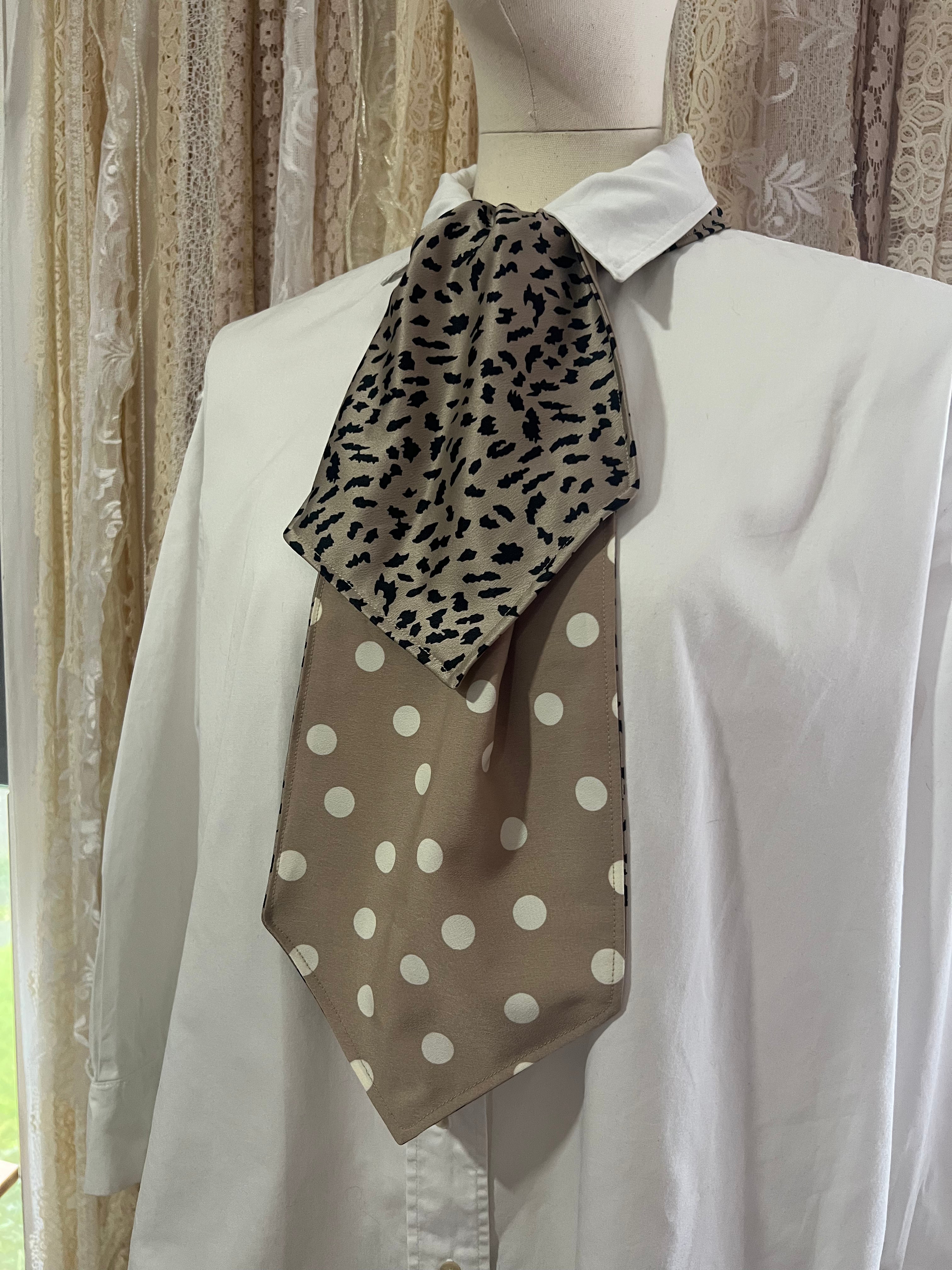 Mink Leopard and Polkadot Reversible Cravat