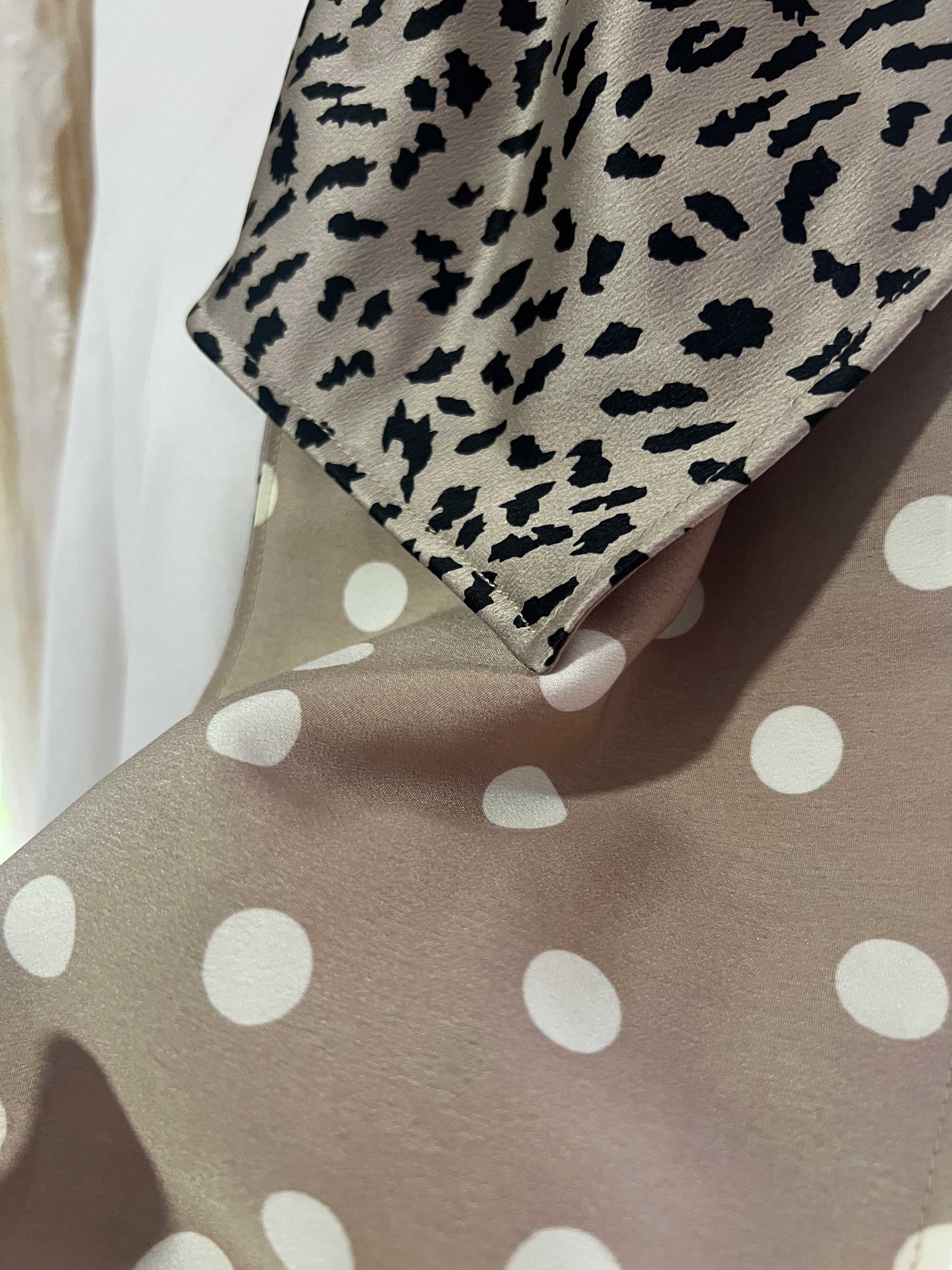 Mink Leopard and Polkadot Reversible Cravat