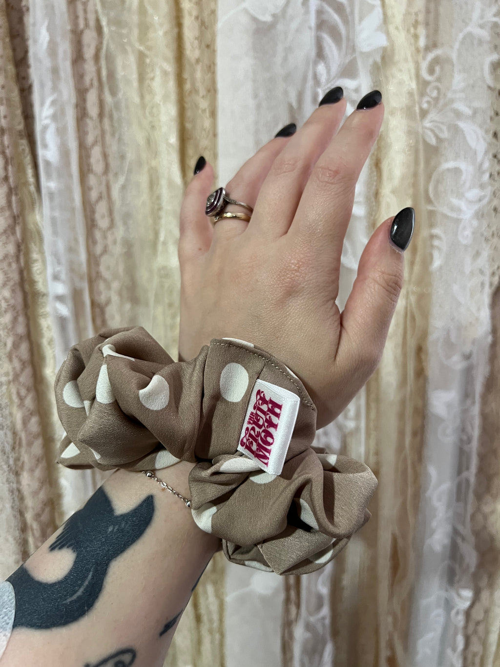 Mink Polkadot Scrunchie