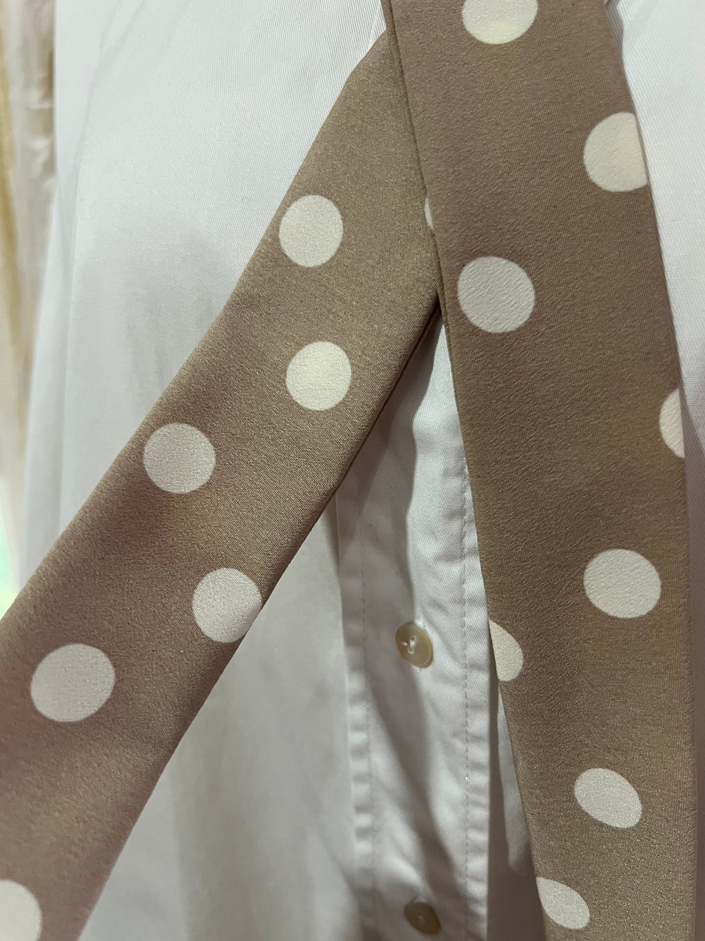 Mink Polkadot Skinny Scarf