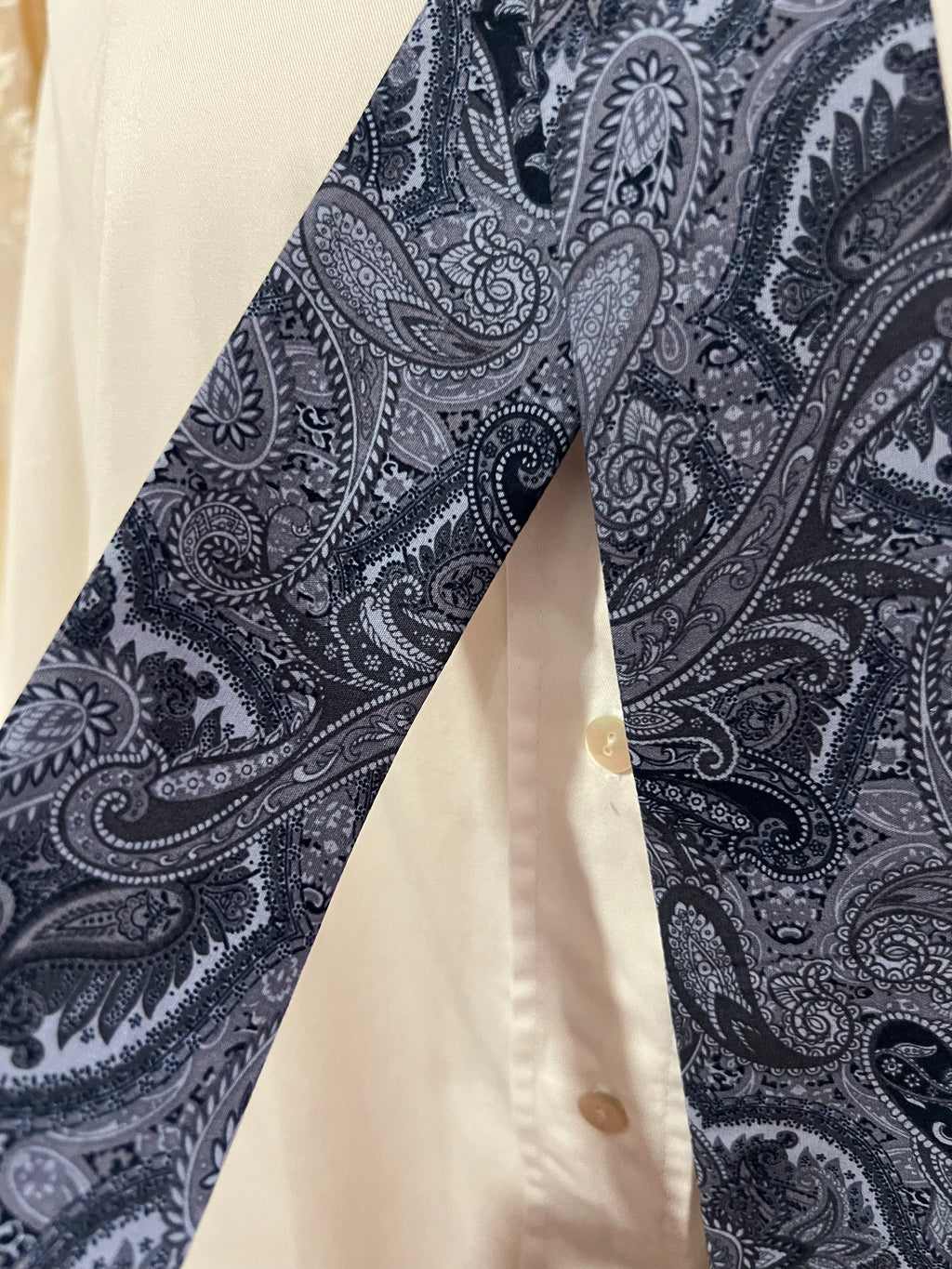 Navy Paisley Skinny Scarf