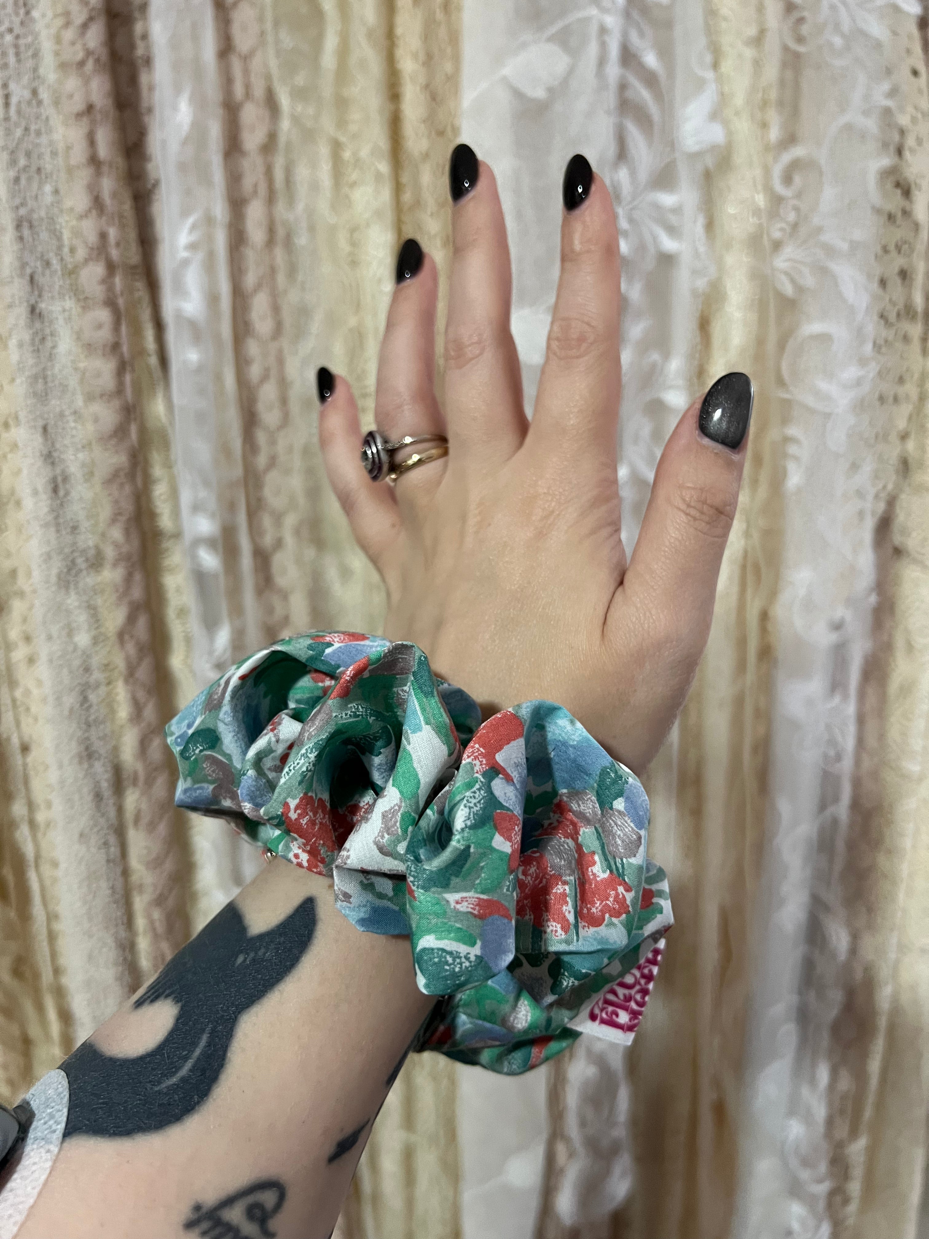 Painterly Floral Scrunchie