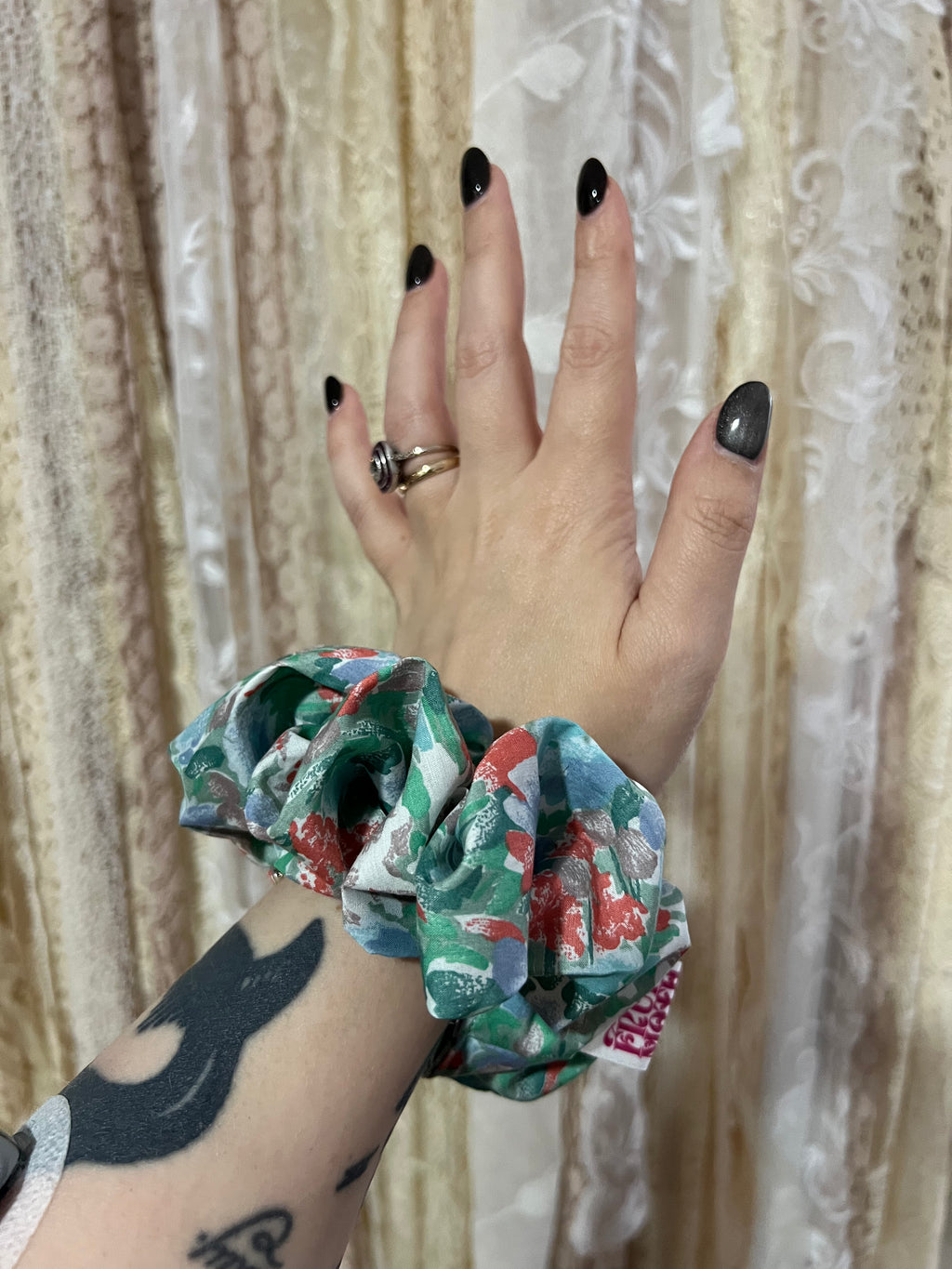 Painterly Floral Scrunchie