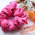 Pink organza midi scrunchie, made from a beautiful remnant pink organza fabric and recycled elastic.