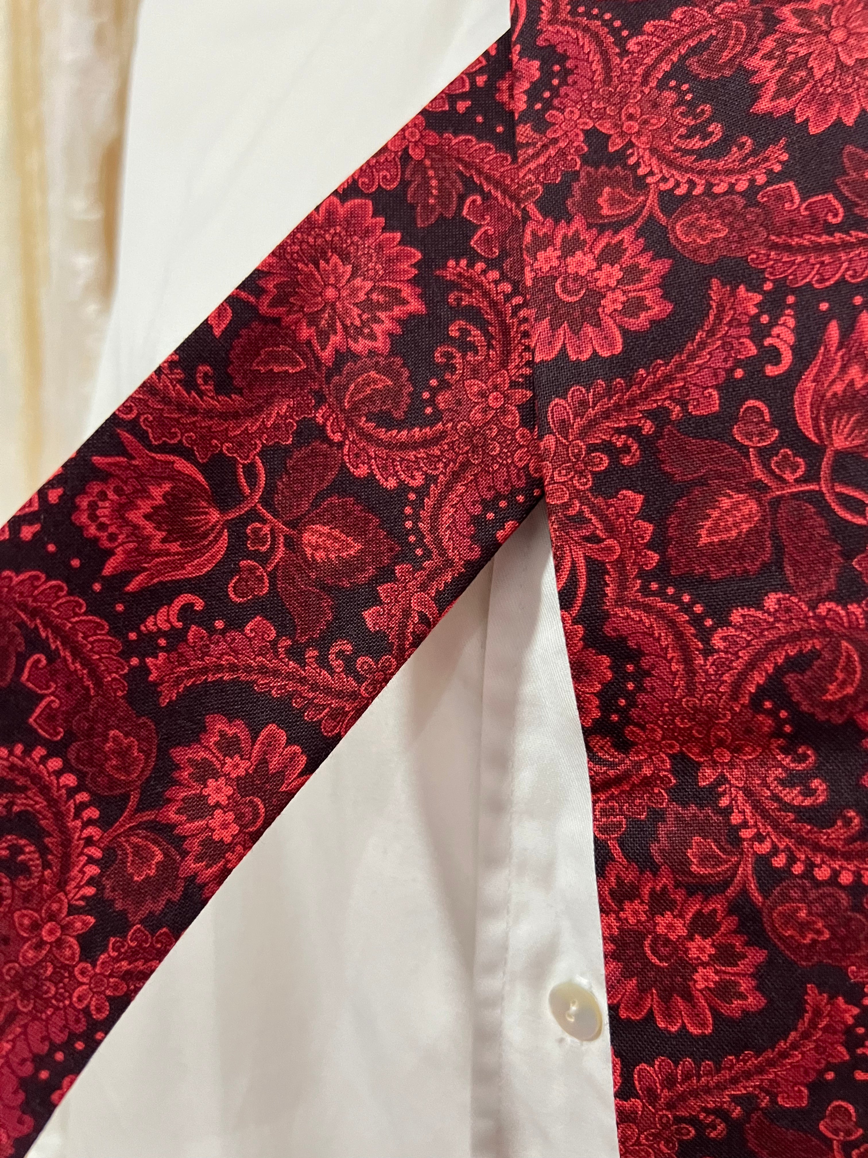 Red Baroque Skinny Scarf