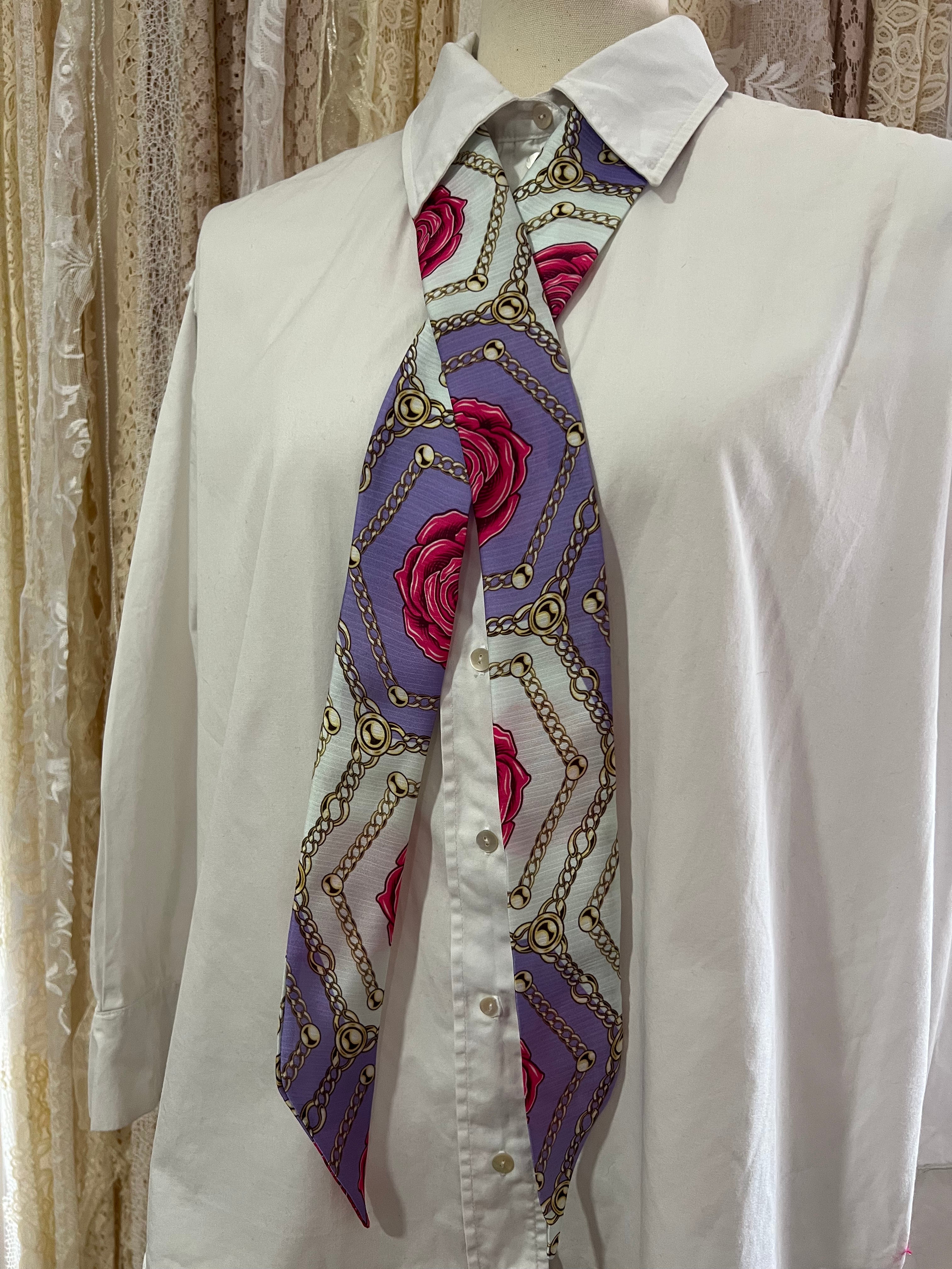 Rose and Chains Skinny Scarf