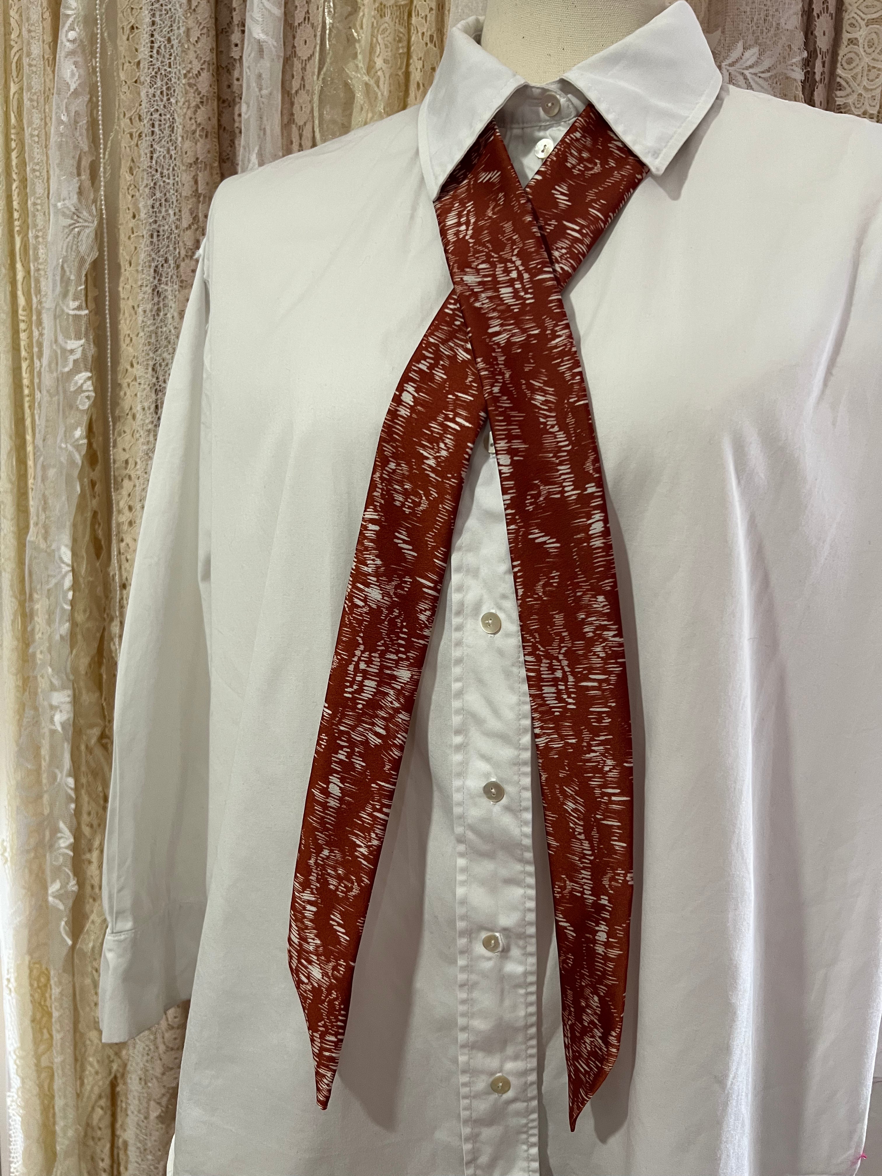 Rust Dash Skinny Scarf