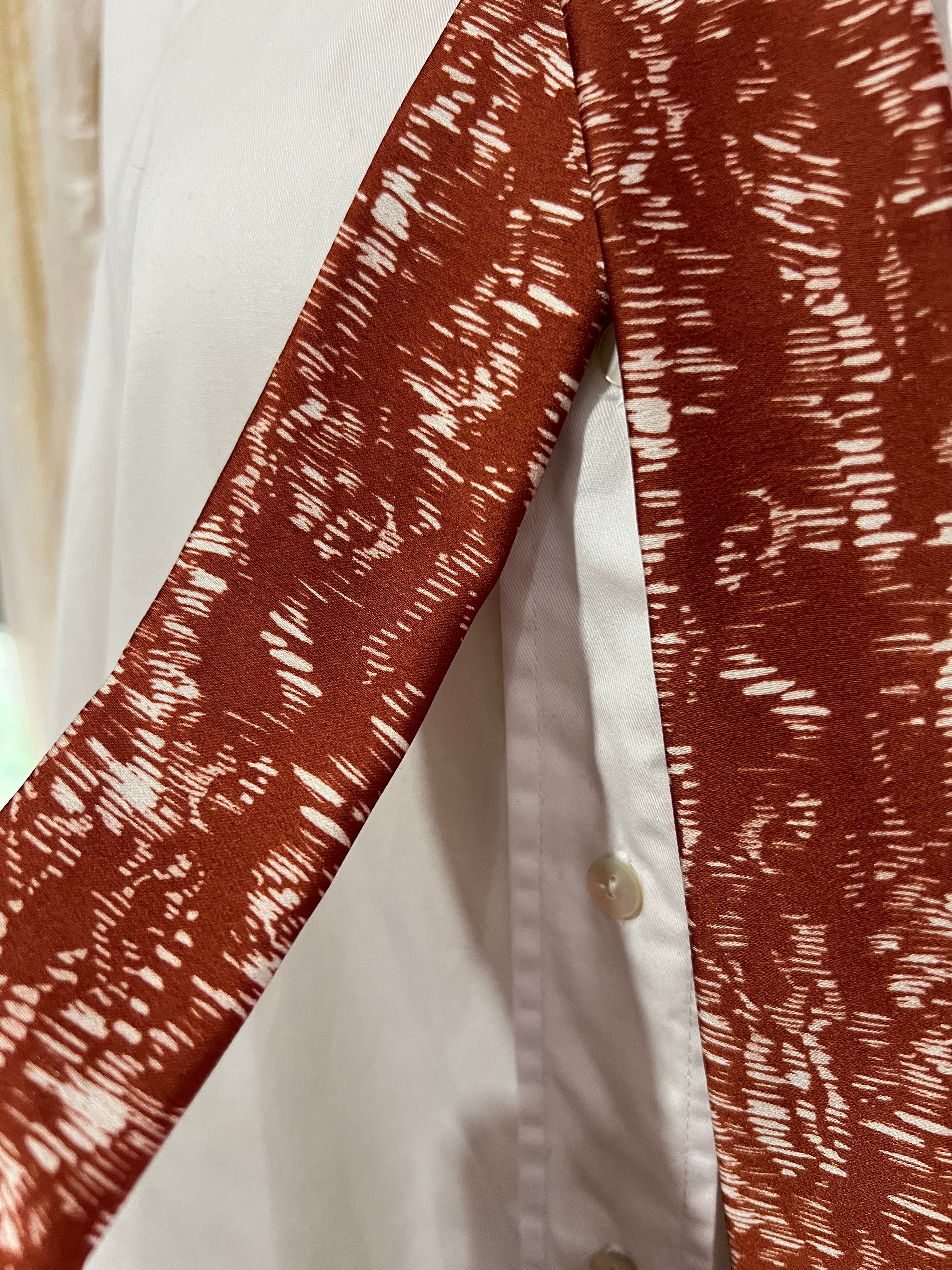 Rust Dash Skinny Scarf