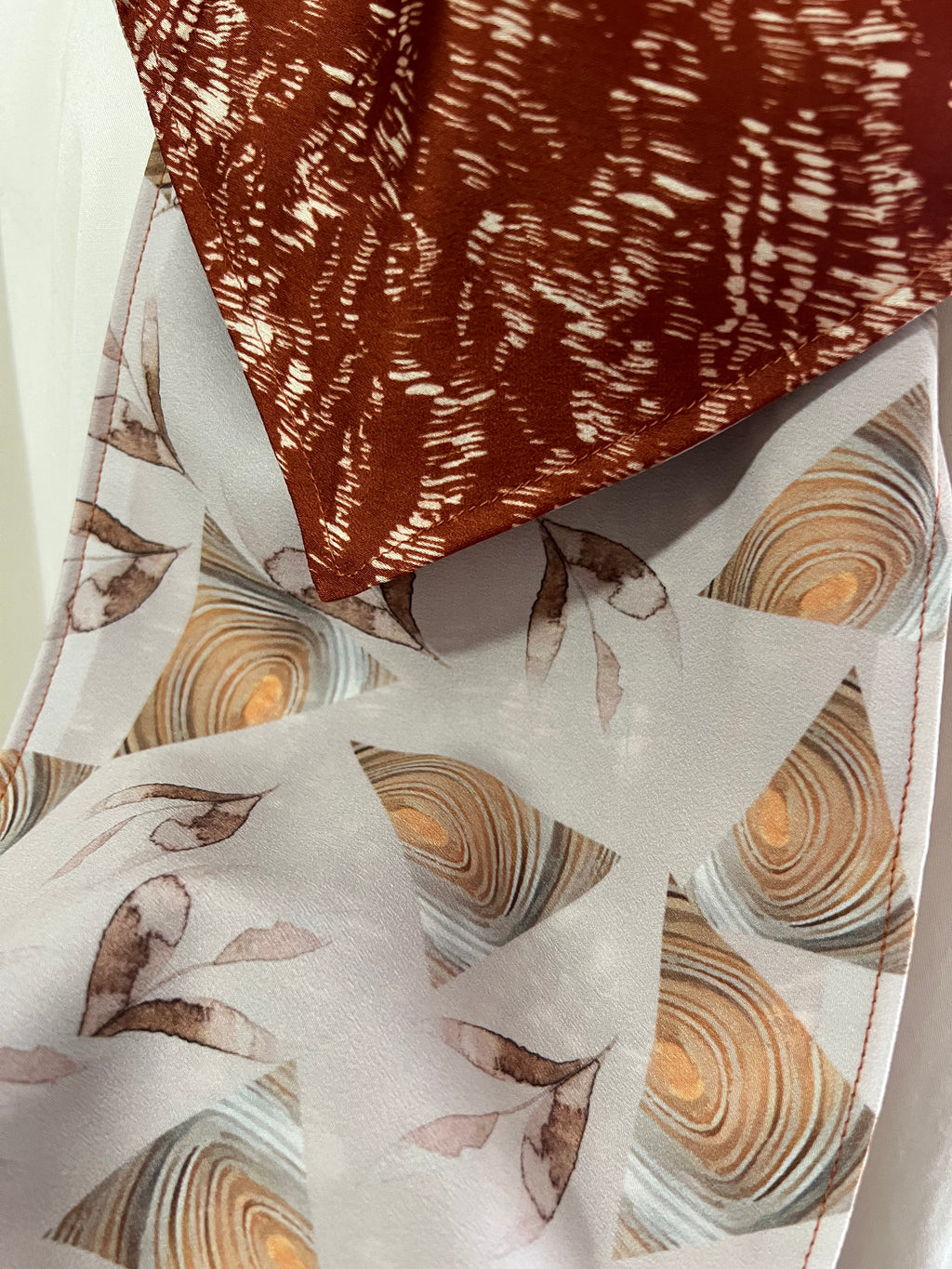 Rust Dash and Timber Triangles Reversible Cravat