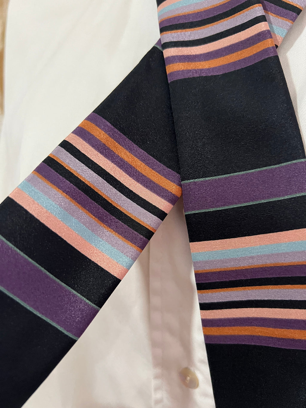 Silky Stripe Skinny Scarf