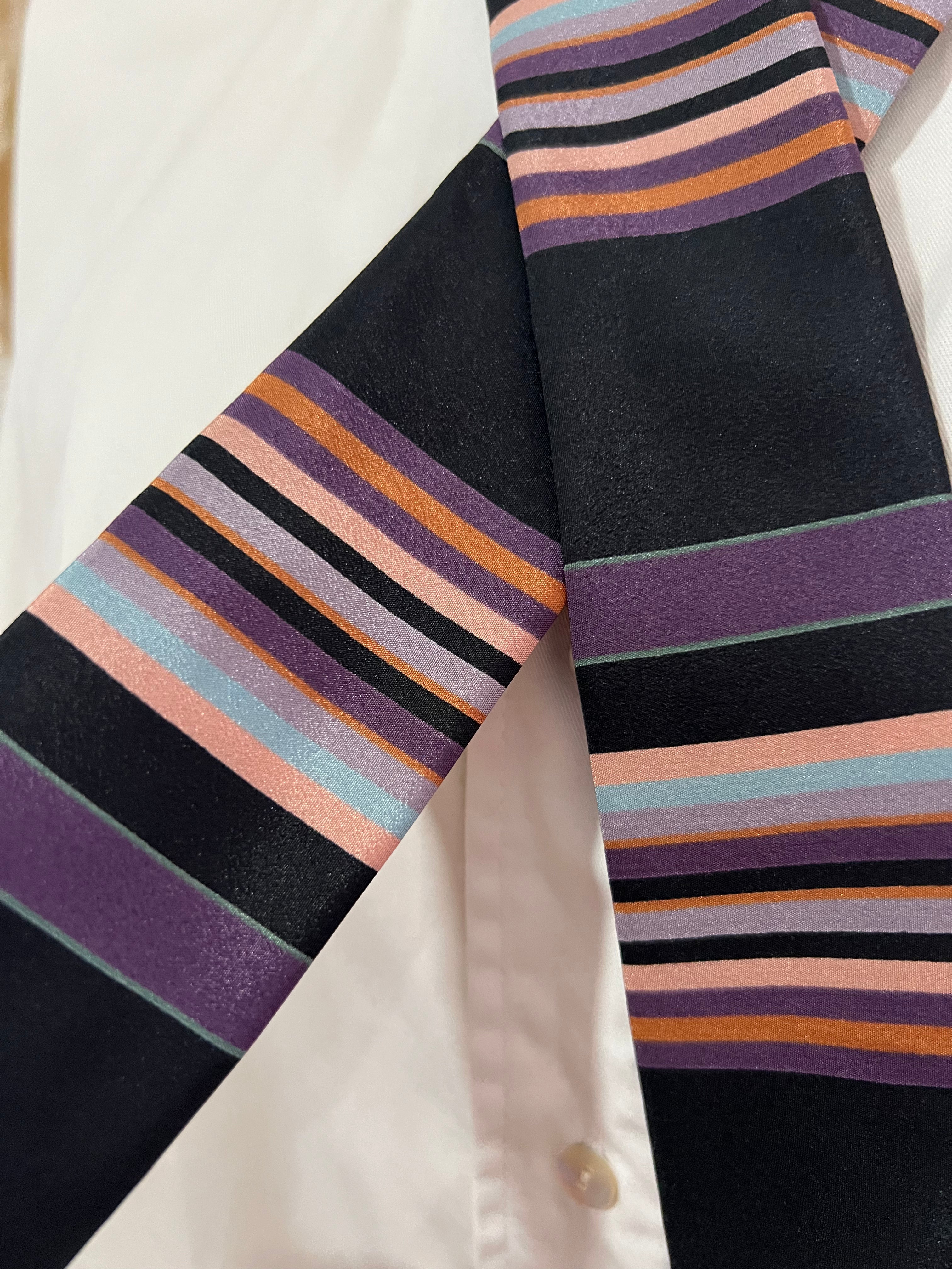 Silky Stripe Skinny Scarf