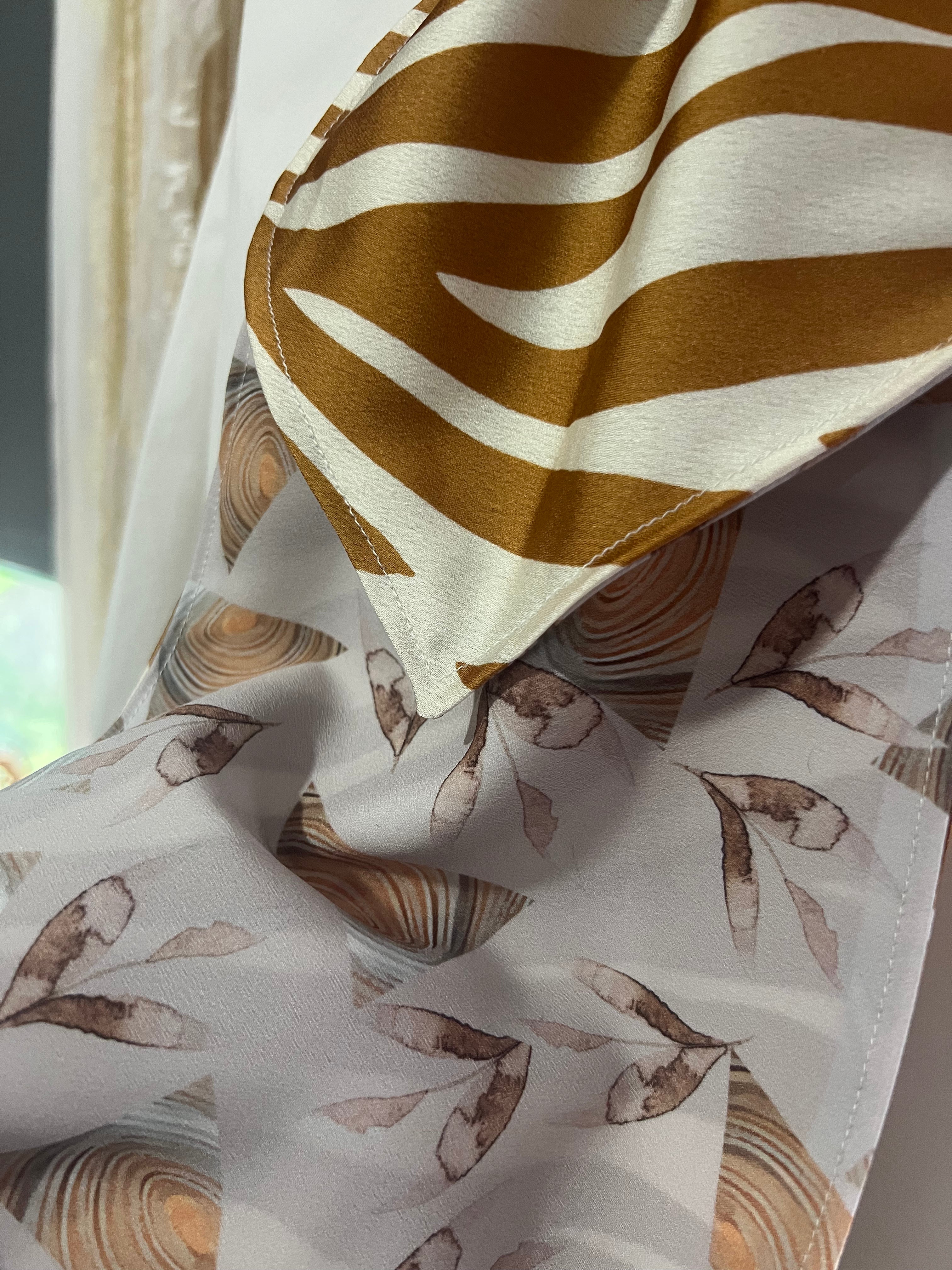 Tiger and Timber Triangles Reversible Cravat