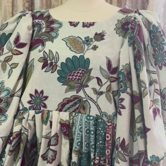 'Amelie' Patchwork Wildflower Maxi Dress video