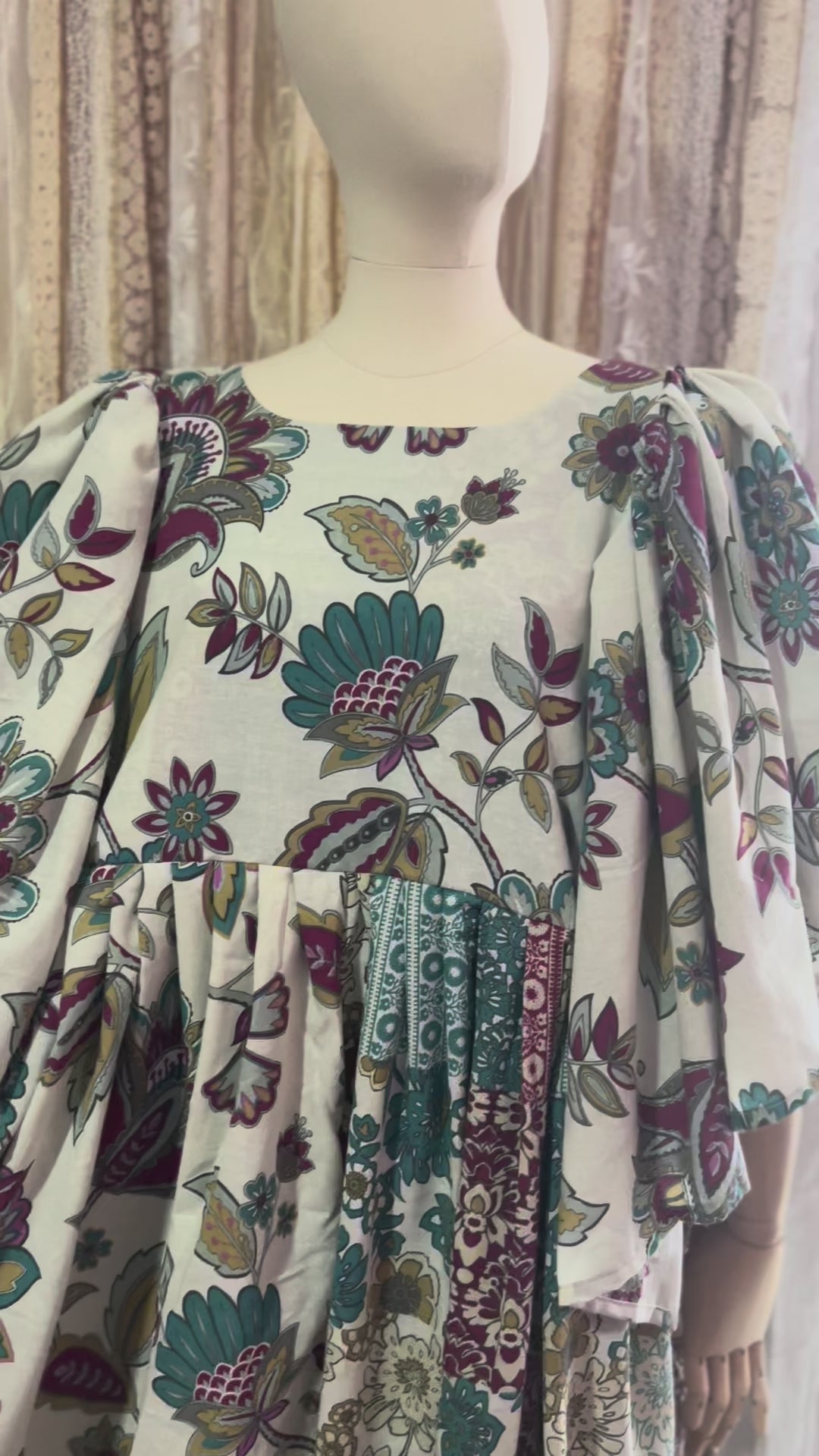 'Amelie' Patchwork Wildflower Maxi Dress video