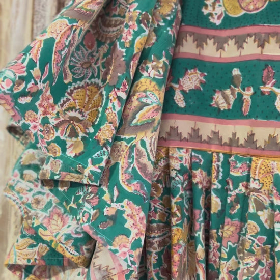 'Isla' Vintage Indian Block Print Dress video