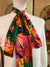 Bright tropical long pussy bow, made from an amazing bright tropical cotton fabric